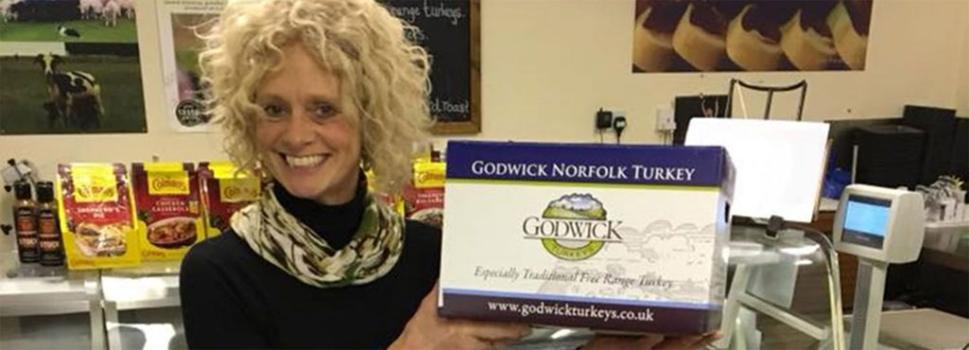 Judith Jaccobs with Godwick Norfolk Turkey